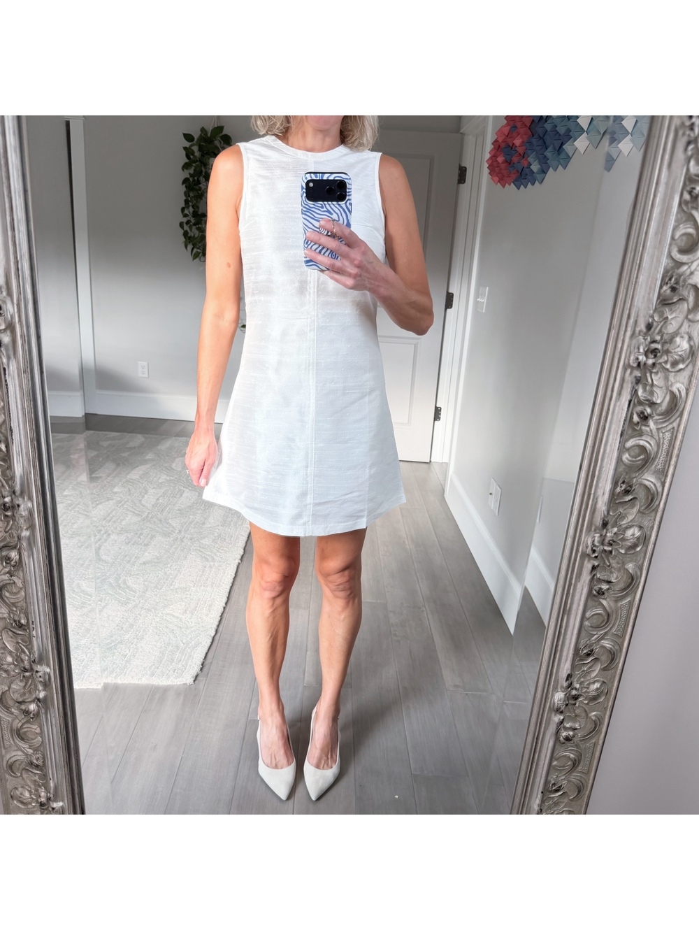 Julia Amory White Silk Sleeveless Mini Dress Size S